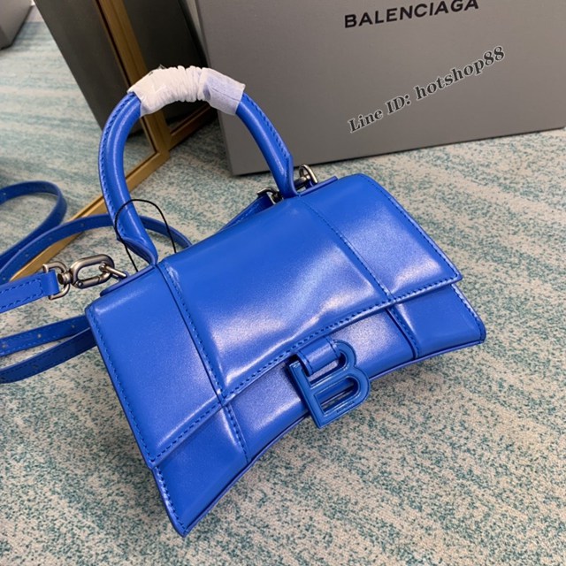 Balenciaga專櫃爆款xs小號手提女包 巴黎世家電光藍Hourglass沙漏包 fyj1691